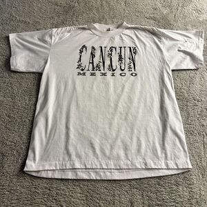 Vintage Destination‎ T Shirt Mens 2x Mexico White Spell Out Floral